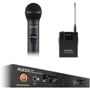 Audix wireless microphone and receiver system.