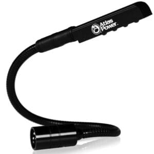 Flexible gooseneck LED light with connector.