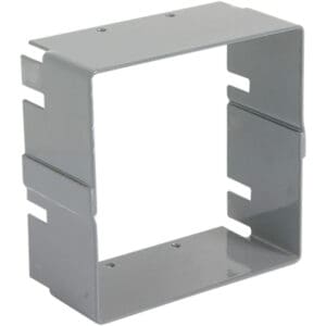 Metal electrical box extension ring.