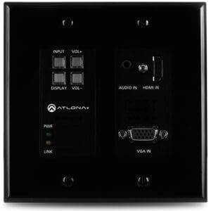 Audio-visual wall plate with multiple inputs.