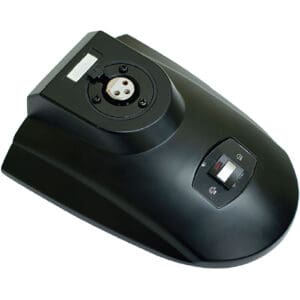 Black microphone base with three-pin connector.