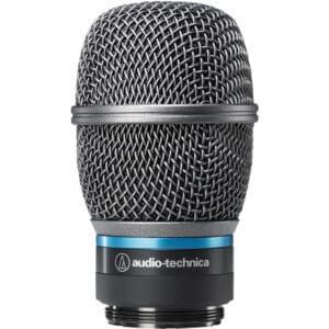 Audio-Technica microphone head with black grille.