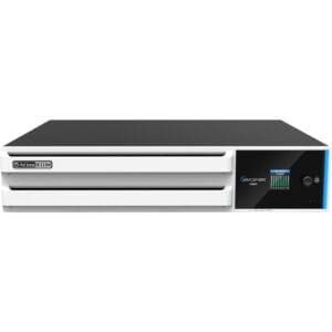 Audio amplifier with digital display and controls.