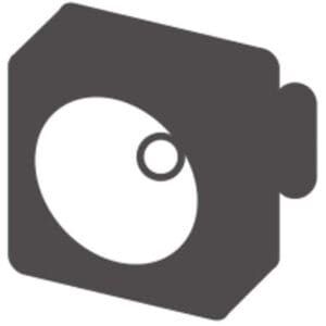Black and white camera icon design.