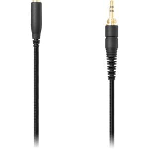 Audio cable with male and female connectors.