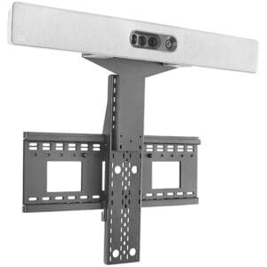 TV mount with soundbar attachment.