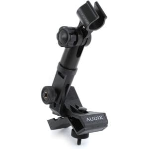 Microphone clip mount with adjustable angle.