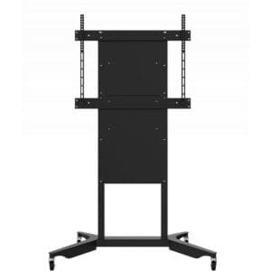 Mobile TV stand with adjustable mount brackets.