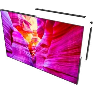 LED display with colorful canyon image.