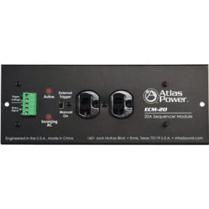 Atlas Power ECM-20 sequencer module front panel.