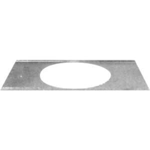 Metal plate with circular cutout design.