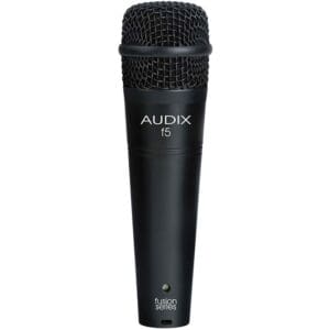 Black Audix f5 microphone, front view.