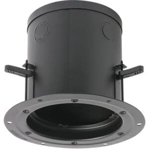 Black recessed lighting fixture housing.