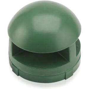 Green dome-shaped outdoor speaker device.