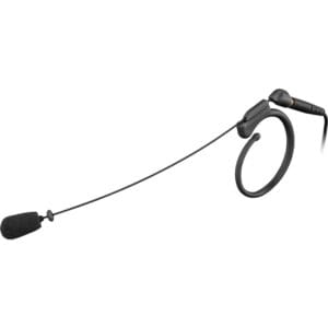 Black headset microphone with headband attachment.