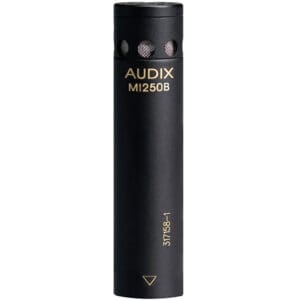 Black Audix M1250B microphone, vertical view.