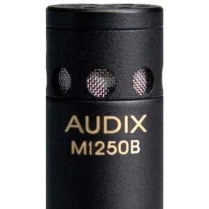 Audix M1250B black condenser microphone close-up.