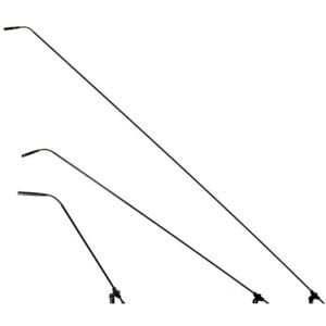 Adjustable telescopic poles against white background.