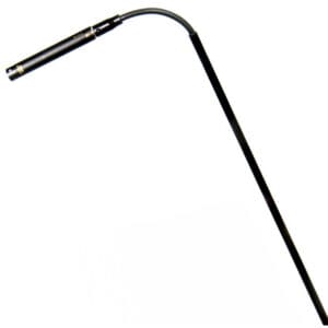 Flexible gooseneck microphone with long stem.