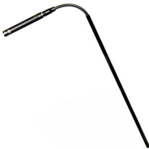 Flexible gooseneck LED lamp on white background.