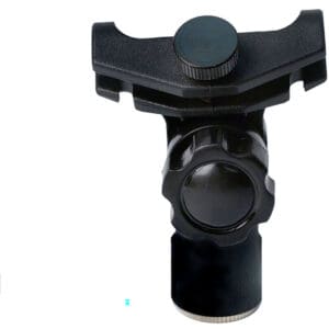 Camera mount with adjustable knob and clamp.