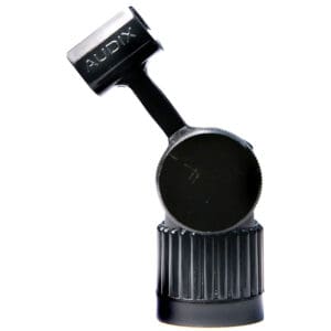 Microphone clip with adjustable angle, black.