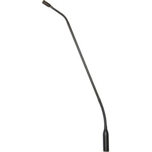 Flexible gooseneck microphone on white background.