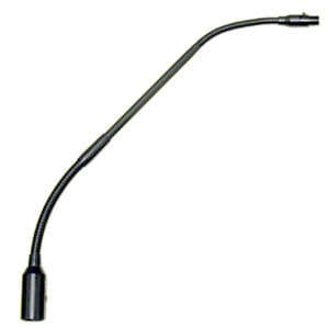 Flexible gooseneck microphone with black finish.