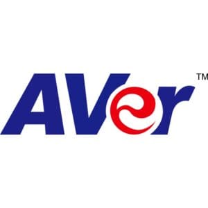 AVer logo with stylized red symbol.