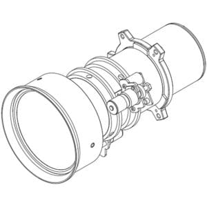Technical drawing of a camera lens assembly.