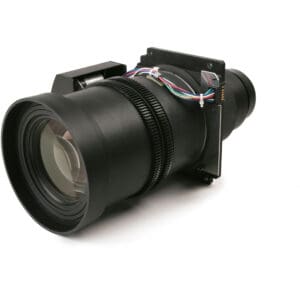 Large camera lens with attached wires.