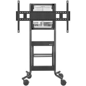 Mobile TV stand with adjustable mount.