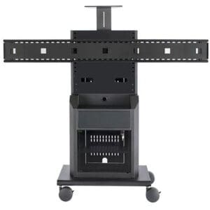 Mobile TV stand with adjustable mount.
