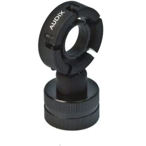 Microphone clip with "AUDIX" branding, black.