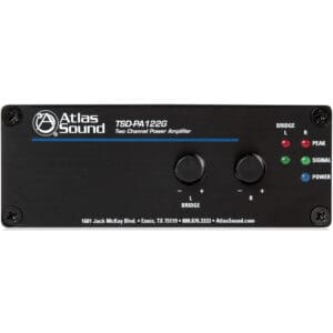 Atlas Sound two-channel power amplifier front.