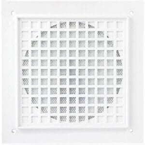 Square white vent with grid pattern.