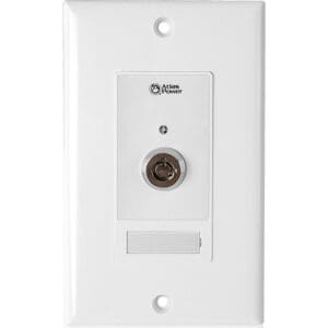 White wall plate with key switch.