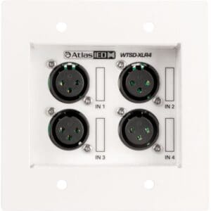 Audio input wall plate with XLR connectors.