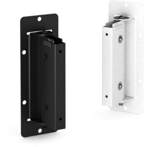 Two metal wall mounting brackets.