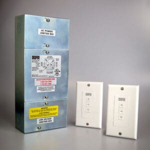 AC power junction box with control panels.