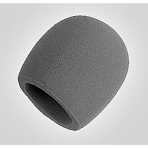 Gray microphone foam windscreen cover.