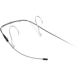 Thin headset microphone with ear hooks.