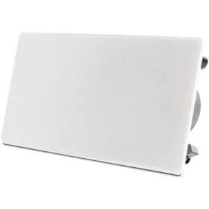 White rectangular wall-mounted speaker.