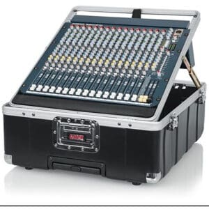 Audio mixer in a protective case.