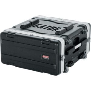 Black Gator equipment case with wheels.