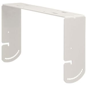 White bracket for wall-mounted air conditioner.