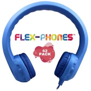 Blue headphones with "Flex-Phones" text.