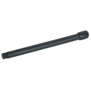 Black cylindrical rod with textured surface.