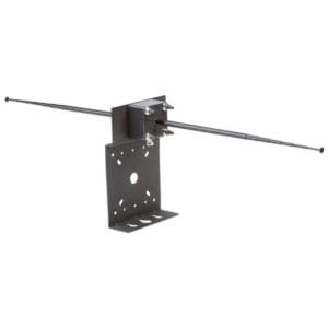 Metal antenna mount with adjustable arms.