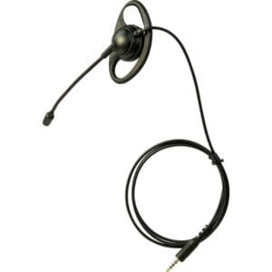 Black wired headset with microphone.